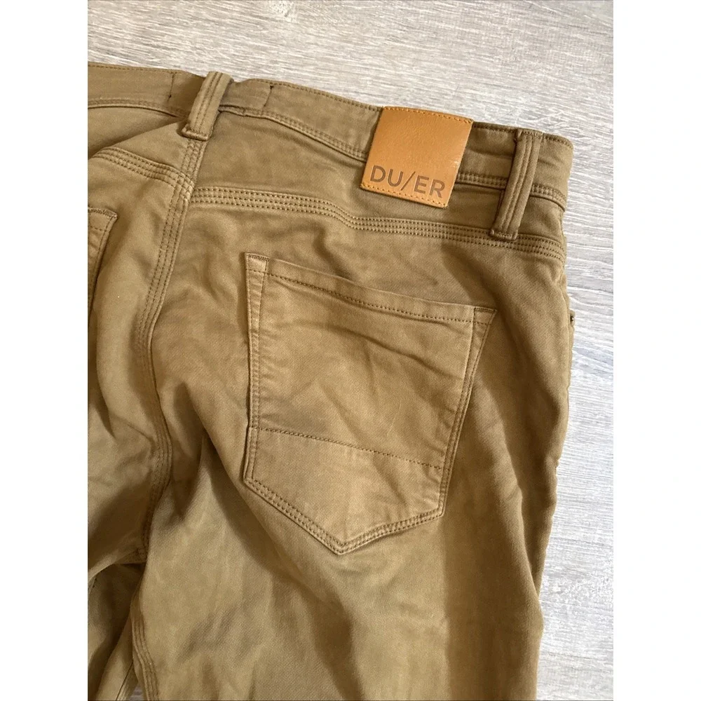 Duer DU/ER Mens Pants 34 X 32  Brown Relaxed Taper Jeans Five-Pocket Stretch
